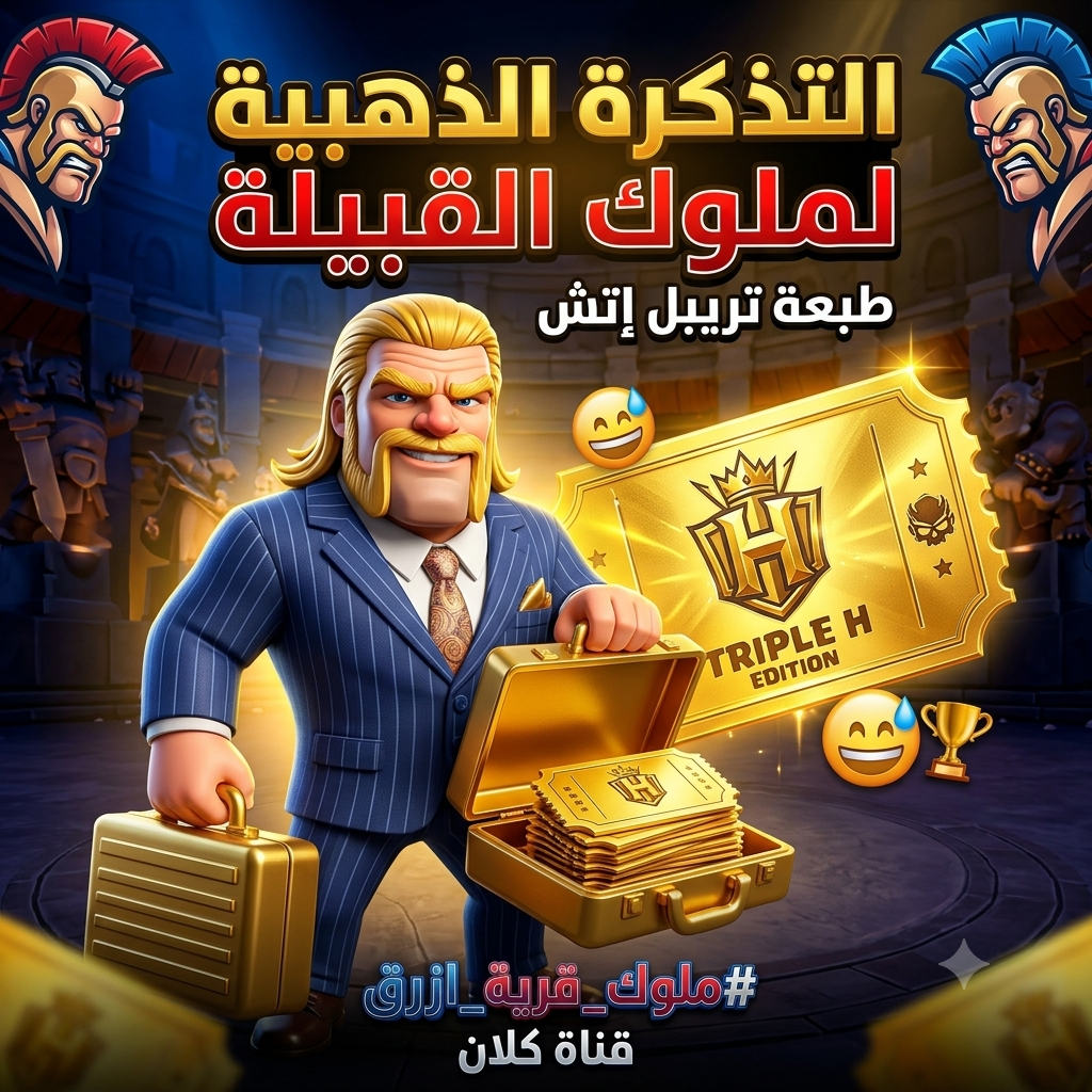 وسائط صورة: الملك في تذكرة ذهبية Triple H😅😅😅😅 #ملوك_قرية_ازرق #قرية_ازر…